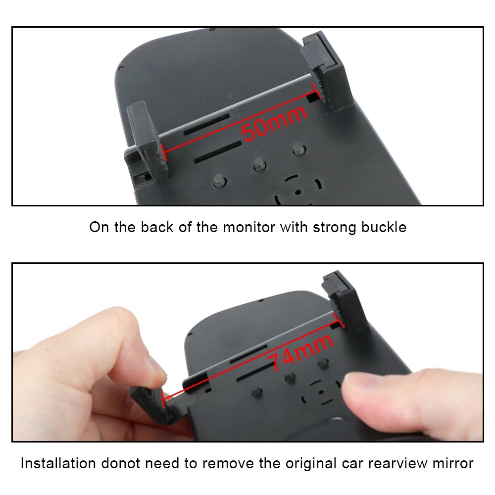 12V Car Player Interior Mirror Rear View Camera Parking Monitor 4.3 Inch Screen HD DVD Video Display PDC Parktronics Accessories