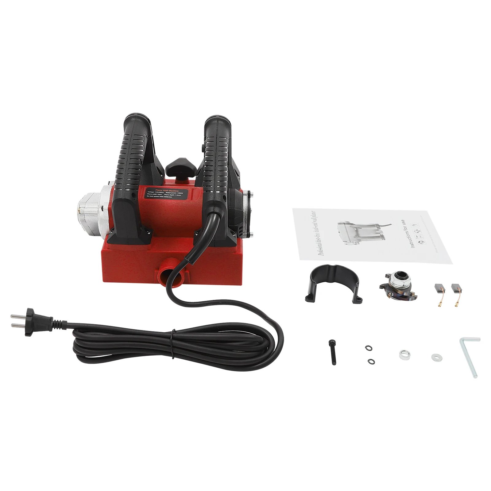 1300W Power Hand Planer Portable Roller Planer with Cable Electric Wall Planer Adjustable Depth Corrosion Resistant