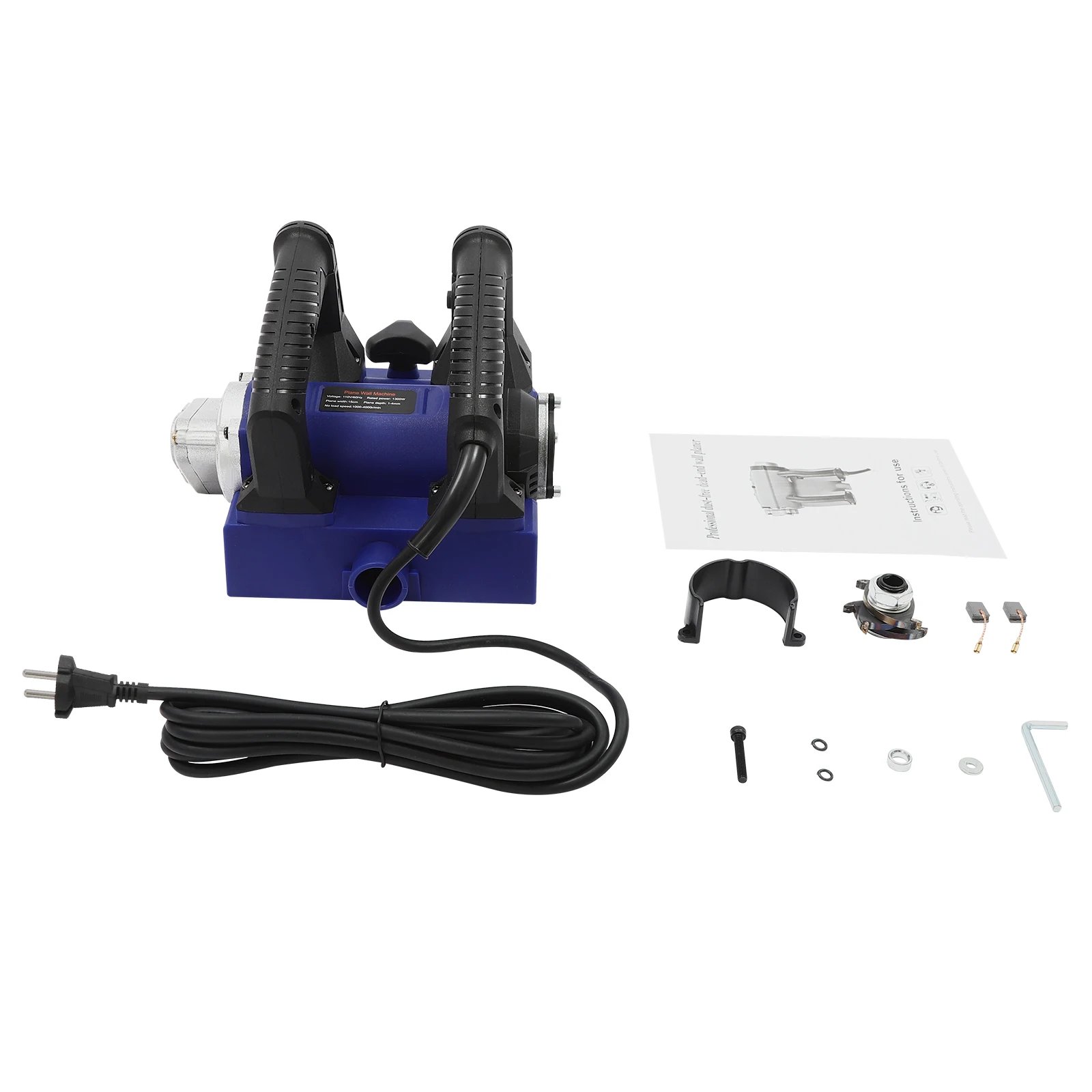 1300W Power Hand Planer Portable Roller Planer with Cable Electric Wall Planer Adjustable Depth Corrosion Resistant