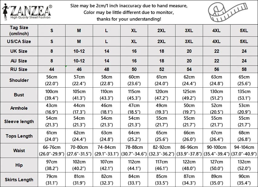 ZANZEA 2pcs Casual Outfits Autumn Dress Sets Women Spring Long Sleeve Tops Sundress Matching Sets Patchwork Blouse Skirts Suit