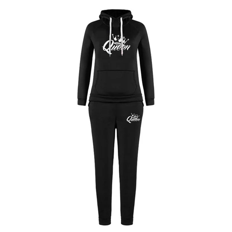 Trend Queen women's sportswear sportswear jogging clothes ladies hooded sportswear suit clothes hoodie + sweatpants sportswear