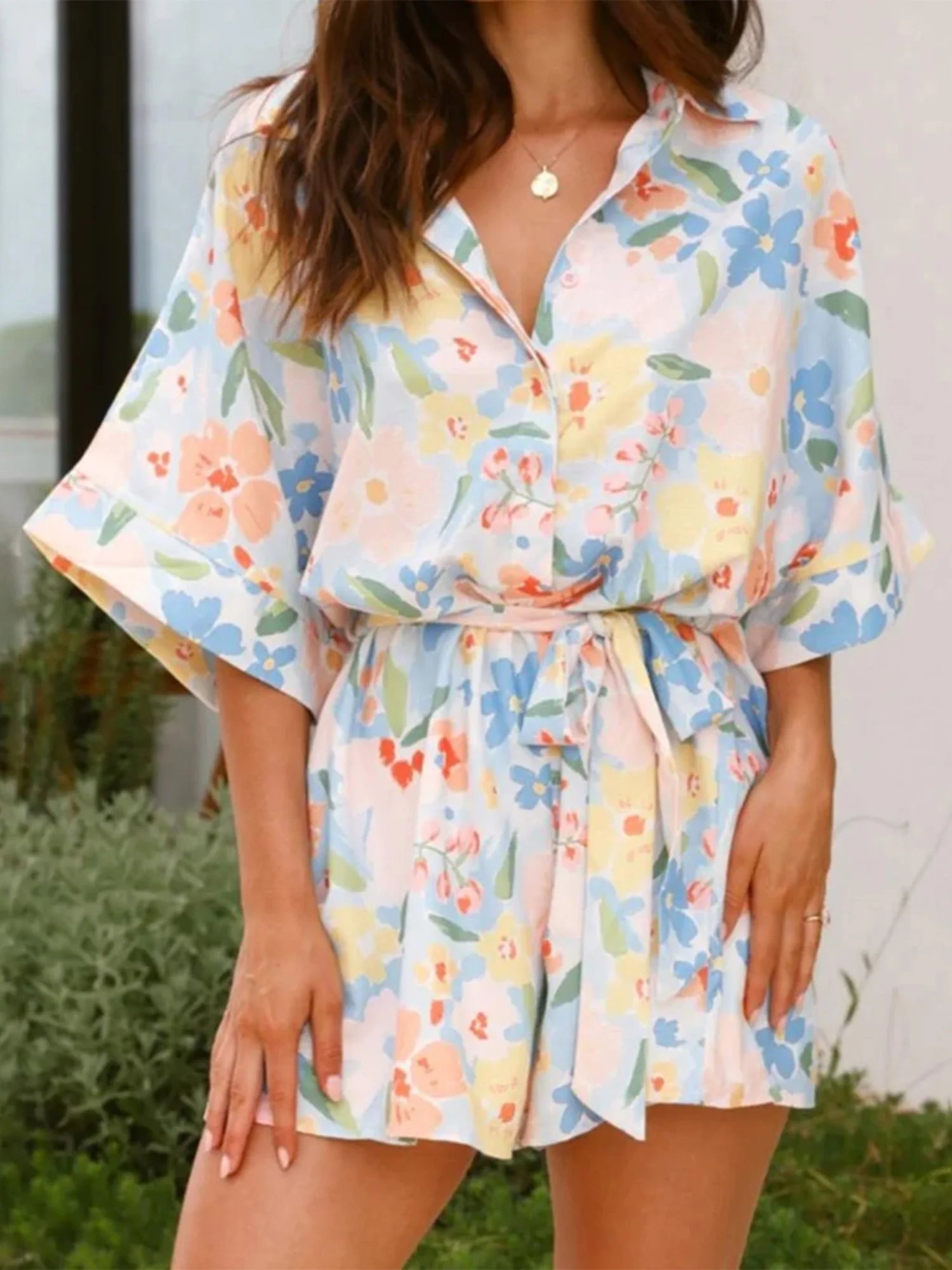 Women s Casual Sleeveless V-Neck Romper with Pockets Elastic Waist Solid Color Short Jumpsuit Beach Playsuit Women s Casual Sleeveless V-Neck Romper with Pockets Elastic Waist Solid Color Short Jumpsuit Beach Playsuit