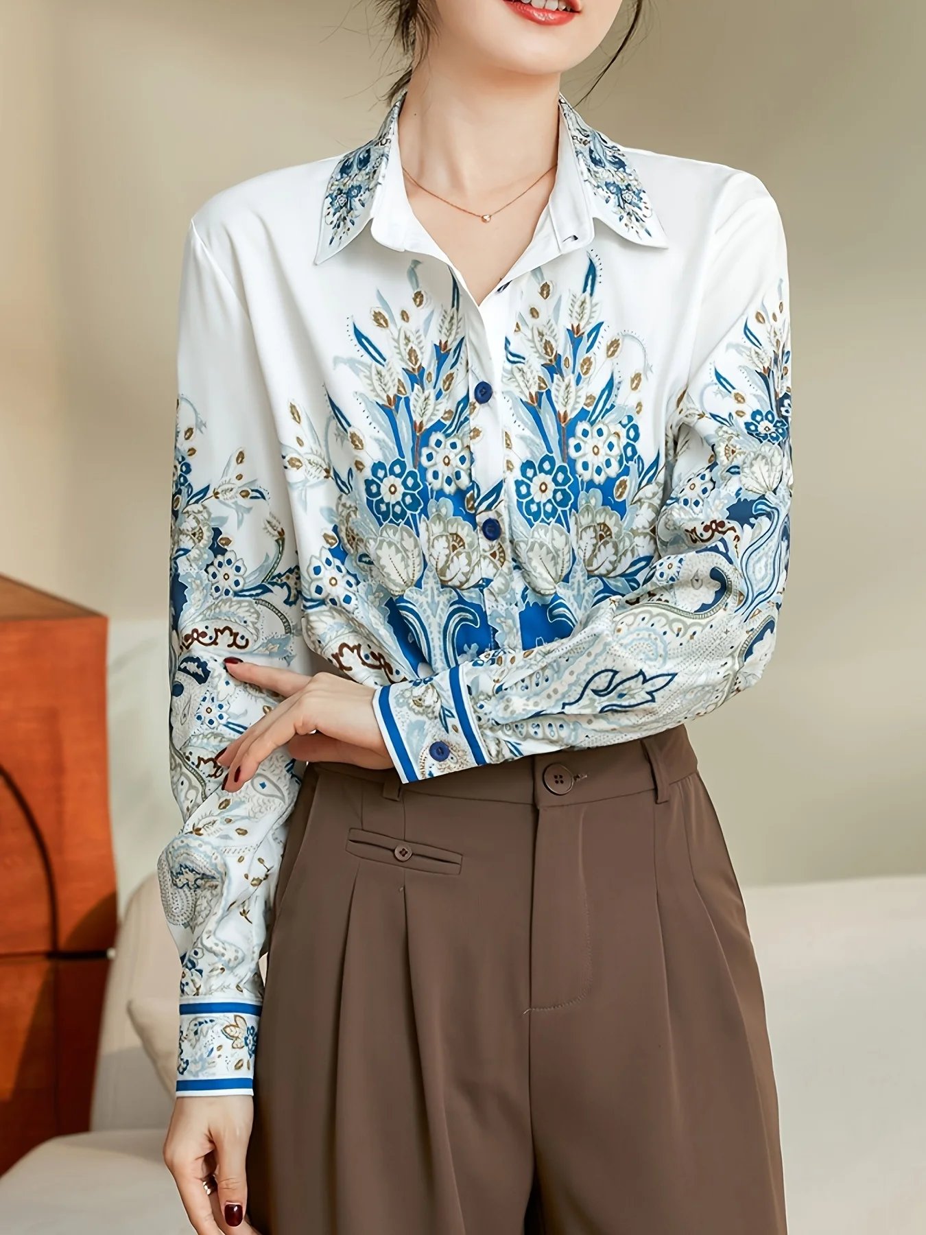 2025 Spring ladies shirts New elegant Women Blouses Long Sleeve Button-Down Tops blusa mujer