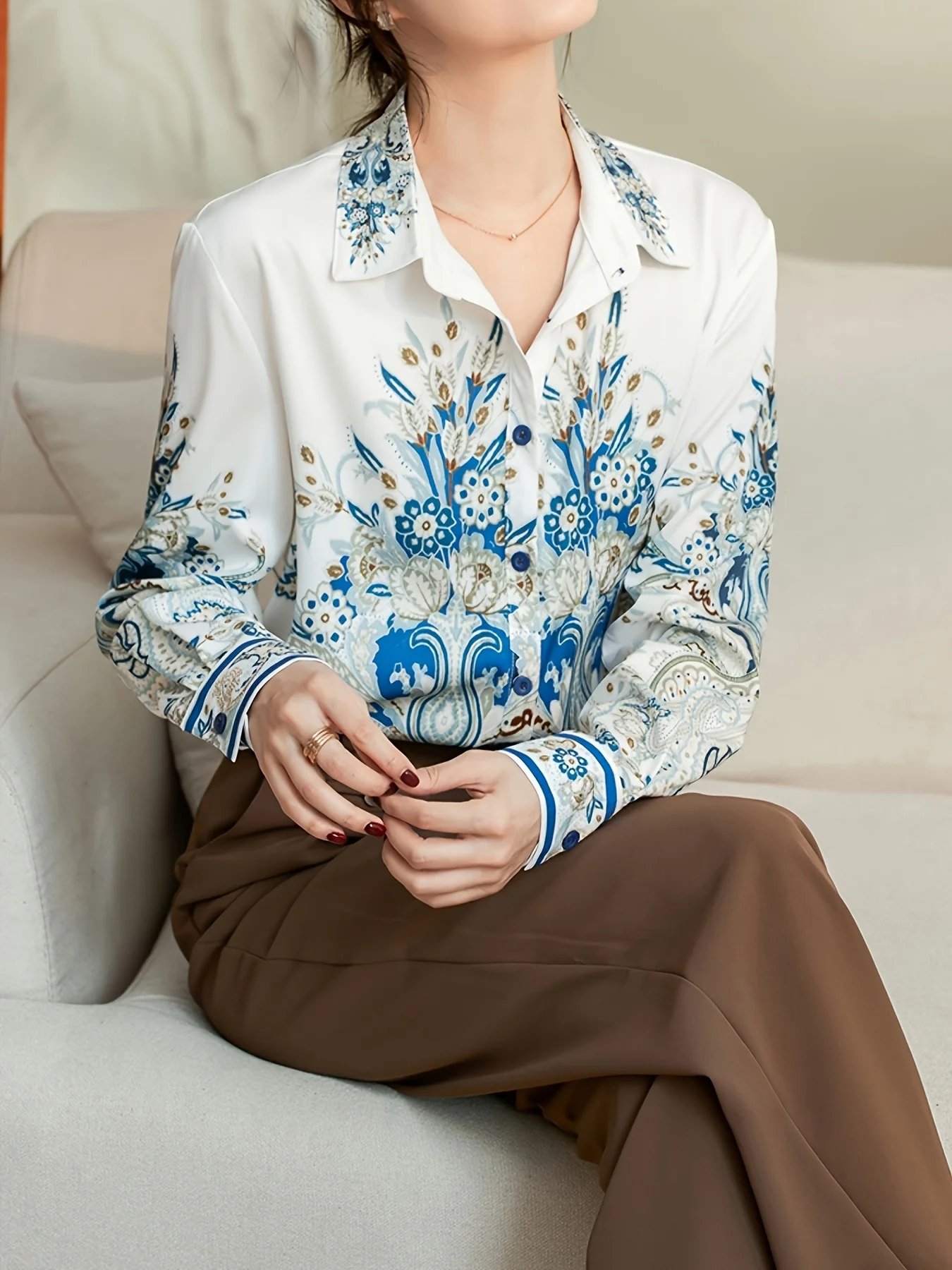 2025 Spring ladies shirts New elegant Women Blouses Long Sleeve Button-Down Tops blusa mujer
