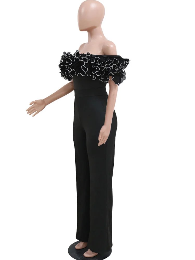 Bonnie Forest Woman Jumpsuits Elegant Rose Detail One Piece Women Clothing Club Overalls Celebrities Outfits Party Sexy Clubwear