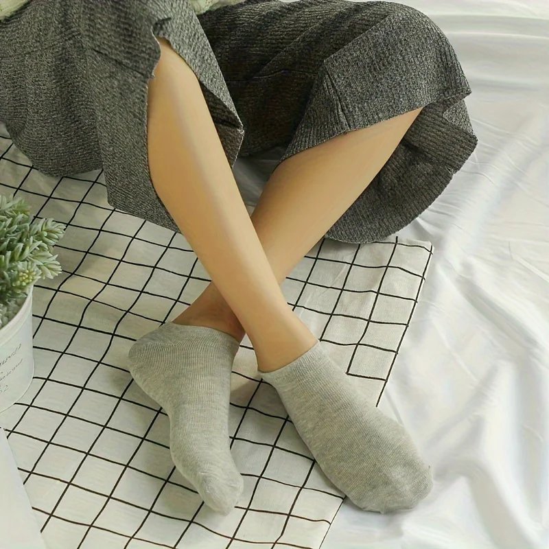 10/20 Pairs Cotton Women Short Socks Set Sweat Absorption Hosiery Solid Color Boat Socks Anti Slip Female Ankle Socks