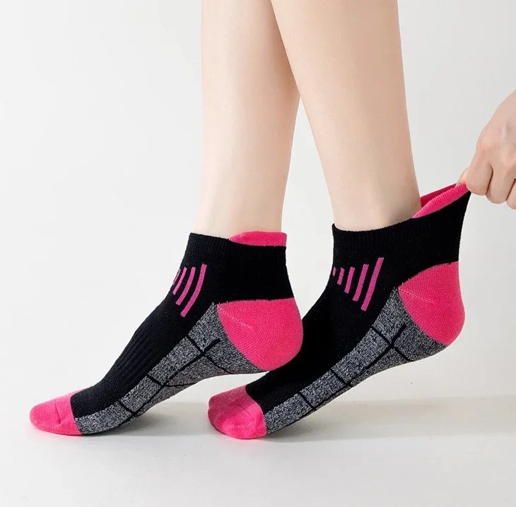 3/6Pairs Organic Cotton Women Socks Ankle Breathable Run Sports Sock Black Pink Casual Athletic Summer Thin Men Short Sokke