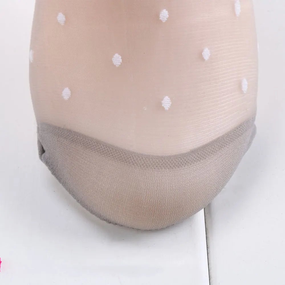 Black Dot Transparent Socks Ultra-thin Elastic Women Crystal Silk Socks Nylon Fashion Ladies Summer Short Ankle Socks
