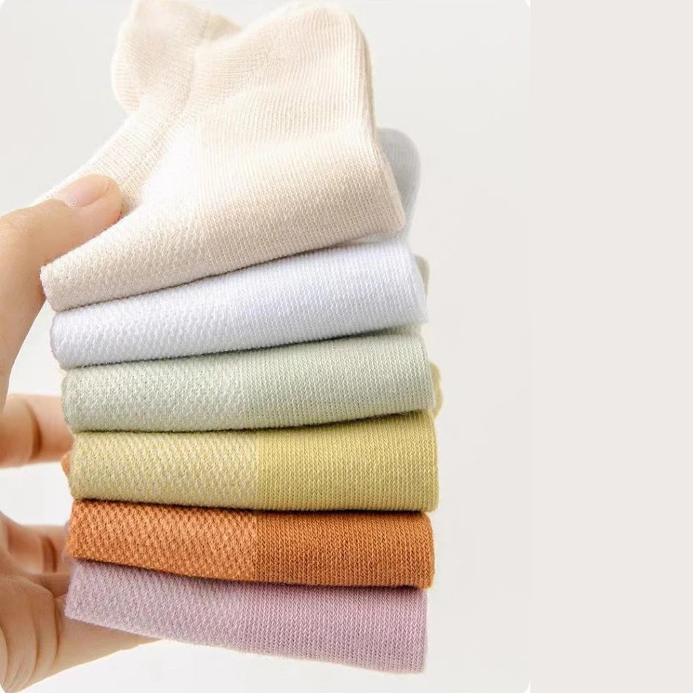 10 Pairs Y2K Kawaii Mesh Ankle Socks For Women Candy Color Harajuku Lolita Funny Socks Breathable Non-Slip Short Socks Set