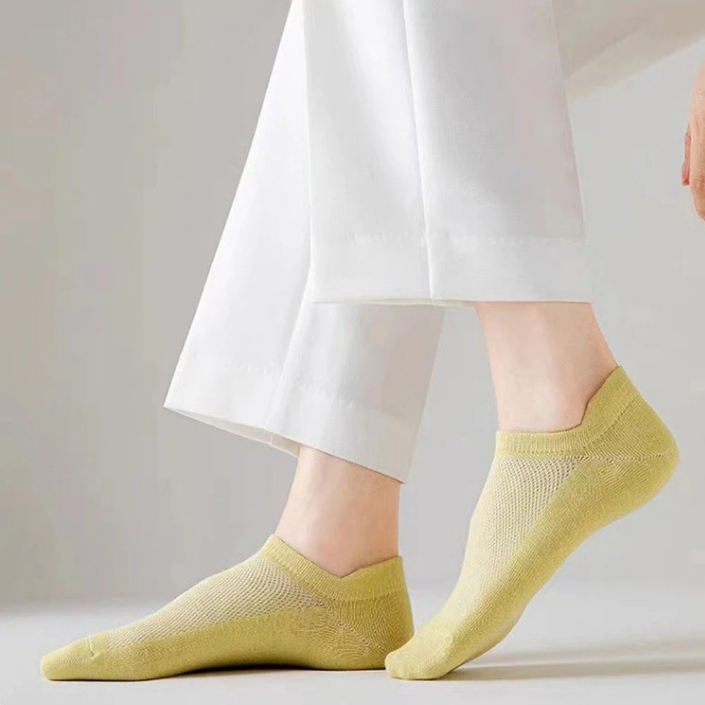 10 Pairs Y2K Kawaii Mesh Ankle Socks For Women Candy Color Harajuku Lolita Funny Socks Breathable Non-Slip Short Socks Set