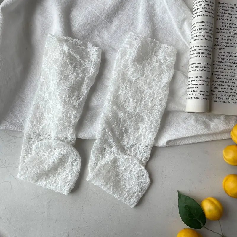 Women Kawaii Japanese Fashion Sock Retro Lace Floral Mesh Lolita Cute Socks Thin Middle Tube Girls Breathable Harajuku Socks