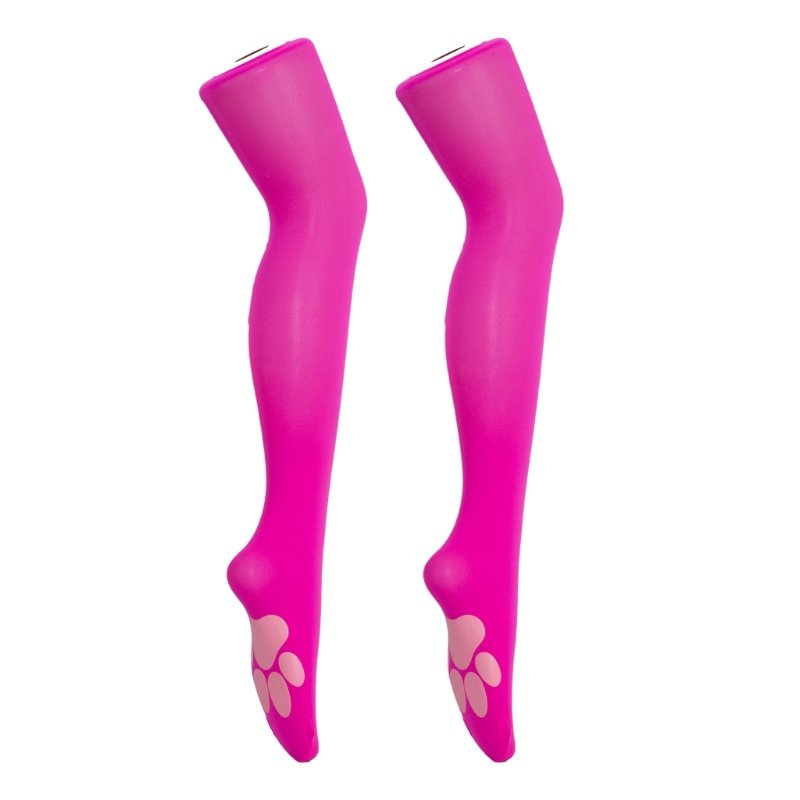 Pink Cat Paw Thigh High Stocking Cosplay 3D Paw Pad Socks Kitten Paw Pad Over The Knee Stockings for Women Girls Gifts