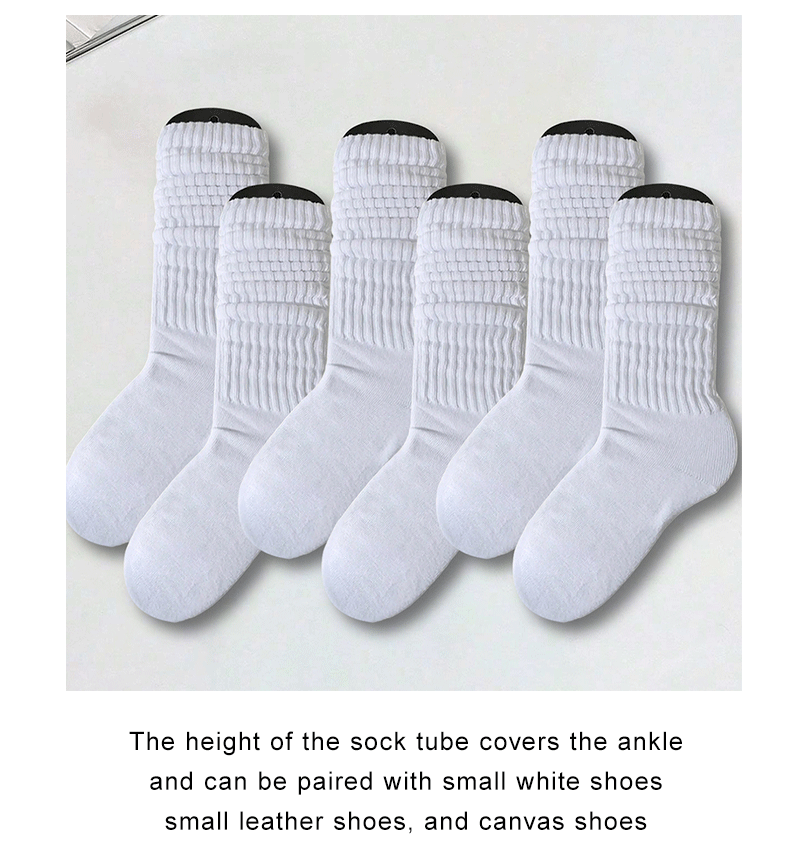 6 Pairs Pleated Mid Length Socks Women's Fashion Lolita Bubble Socks Comfort Non Pilling Autumn Versatile Girl Pleasure Socks 6 Pairs Pleated Mid Length Socks Women's Fashion Lolita Bubble Socks Comfort Non Pilling Autumn Versatile Girl Pleasure Socks