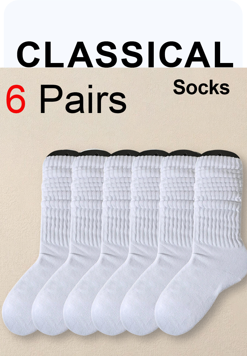 6 Pairs Pleated Mid Length Socks Women's Fashion Lolita Bubble Socks Comfort Non Pilling Autumn Versatile Girl Pleasure Socks 6 Pairs Pleated Mid Length Socks Women's Fashion Lolita Bubble Socks Comfort Non Pilling Autumn Versatile Girl Pleasure Socks