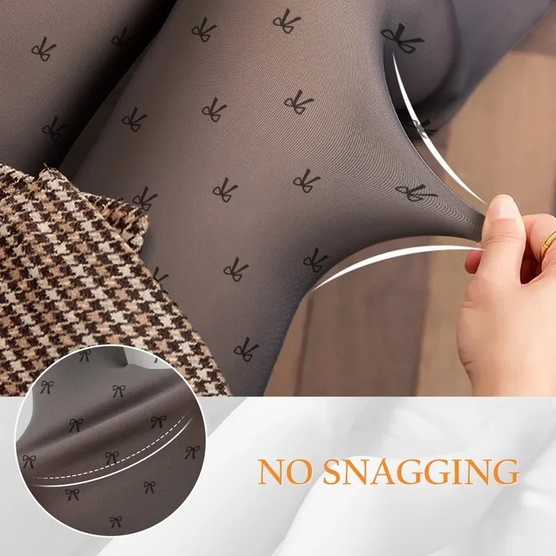 New Women's Fleece Tights Sexy Print Stockings Winter Warm Leggings Fashion High-Elastic Thermal Pantyhose Skin Effect