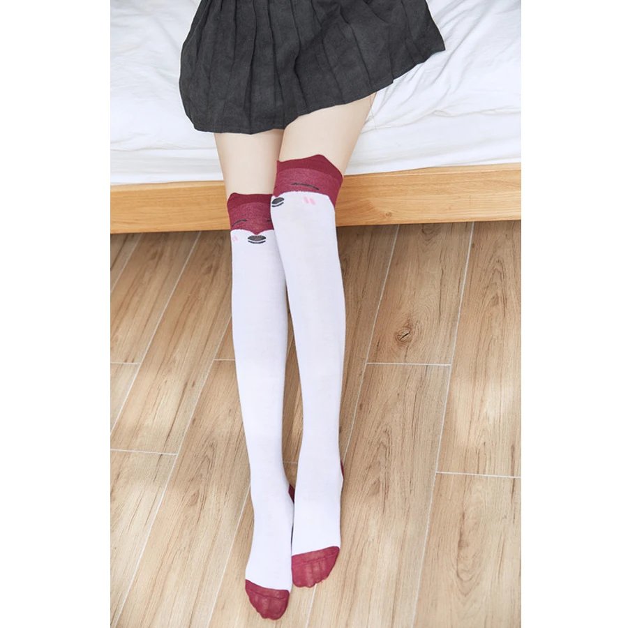 Stockings Women Socks Colorful Stripes Over Knee Cotton Sexy Slim Cosplay Show Ladies Girls Christmas Halloween Gift 1 Pairs New