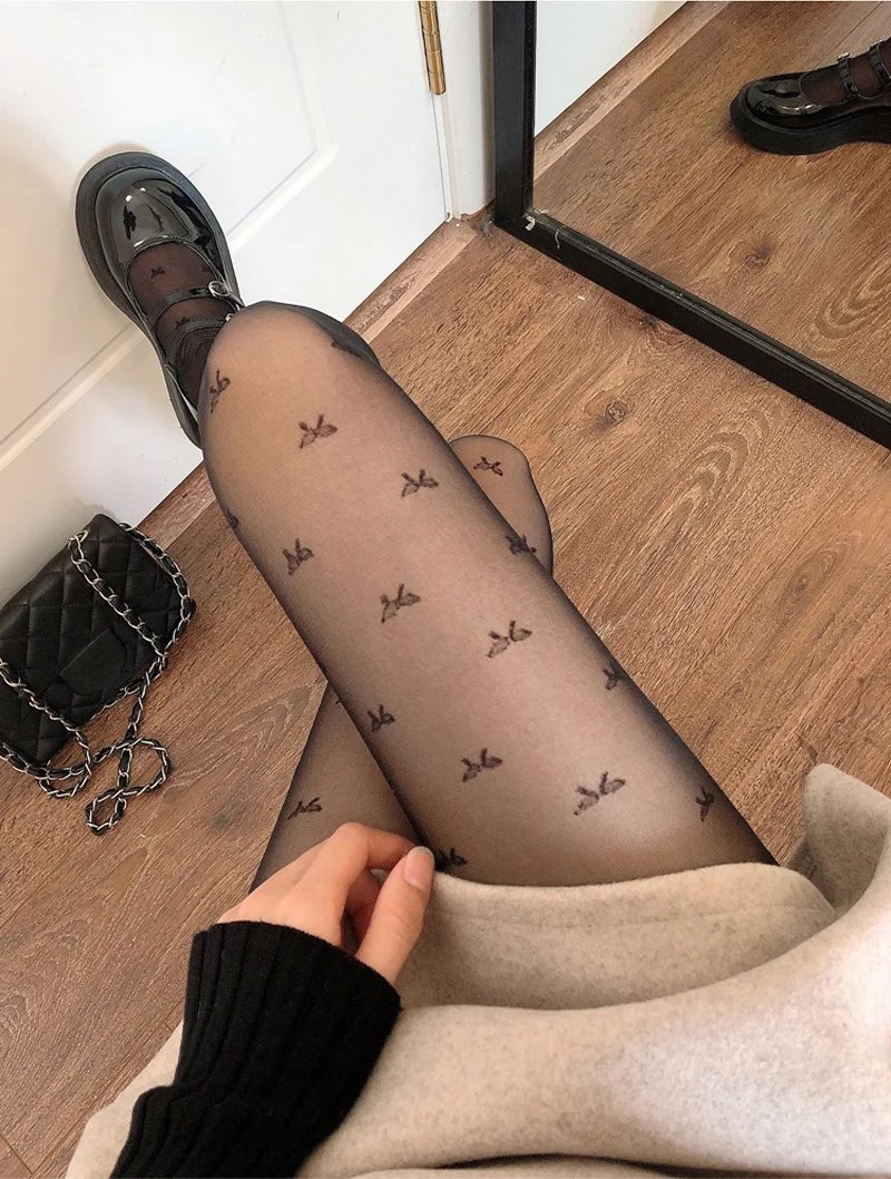 Sexy Women Pantyhose Tights Seamless Sexy Lace Mesh Fishnet Pantyhose Summer Nylon Polka Dot Print Tight Stocking Female Hosiery