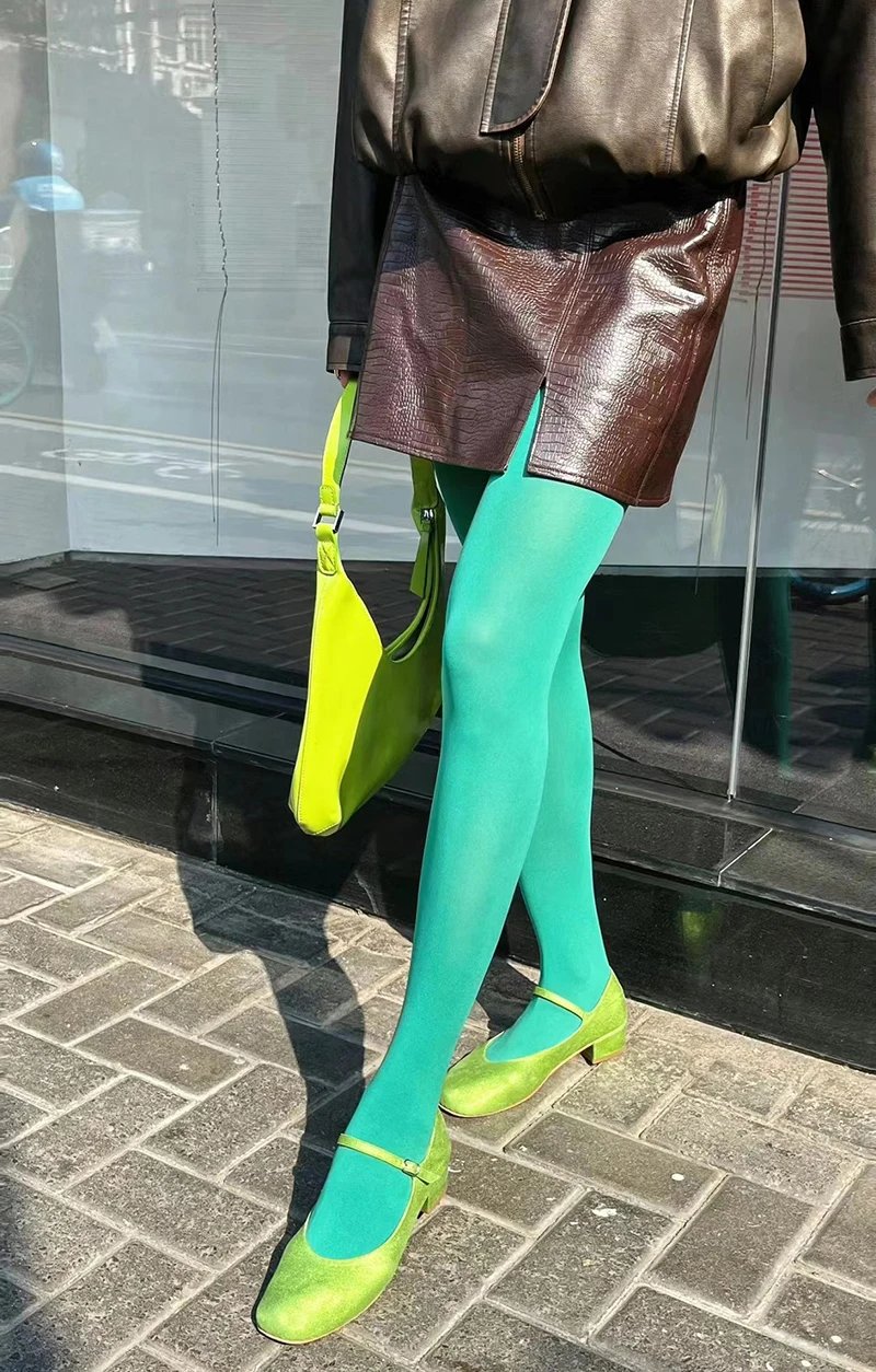 Sexy Women's Stockings Rainbow Candy Color Pantyhose Fashion Classic Lolita Tights Fashion Accessories