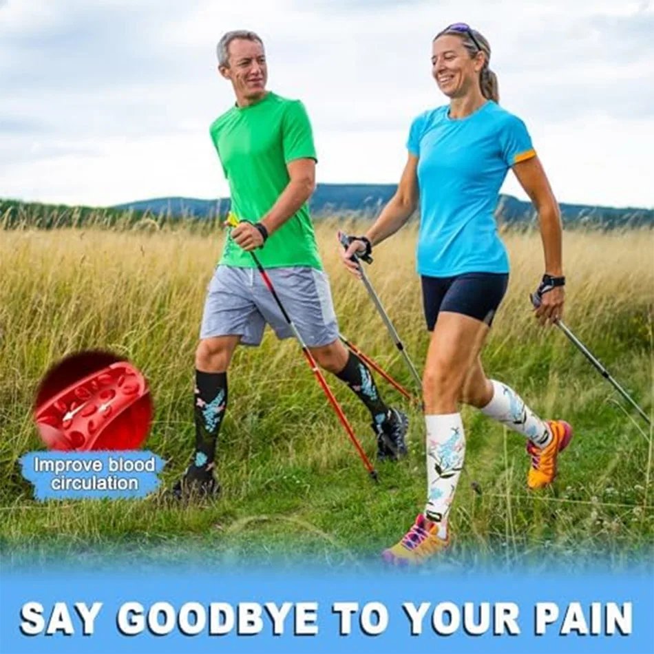 3 pairs of women's compression socks men's outdoor sports socks pregnant women's varicose vein socks