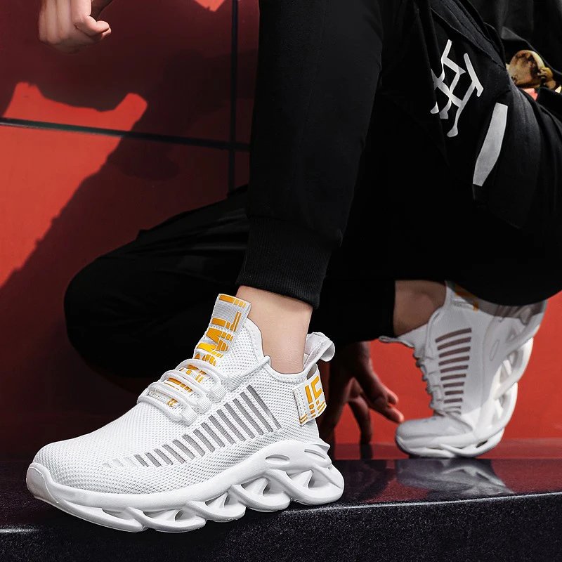 Men Shoes Comfortable Unisex Sneakers Breathable Couple Running Shoes Women Tenis Sports Shoe Size 36-46 White Walking Sneakers