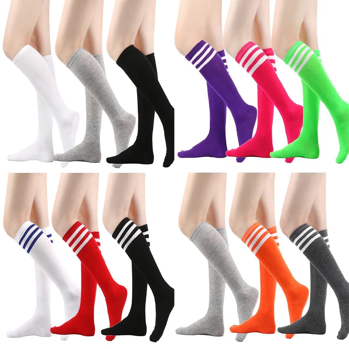 Black White Striped Long Socks Women Sexy Over Knee Thigh High Socks Over The Knee Stockings Ladies Girls Warm Long Tube Socks