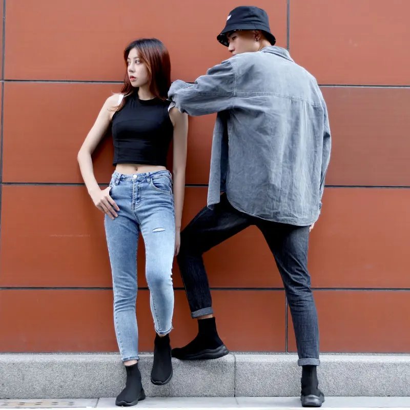 High-top Sock Sneakers Men Trendy Hip-hop Sports Shoes Women Mesh Breathable Jogging Shoes Oversize Walking Shoes Male Footwear