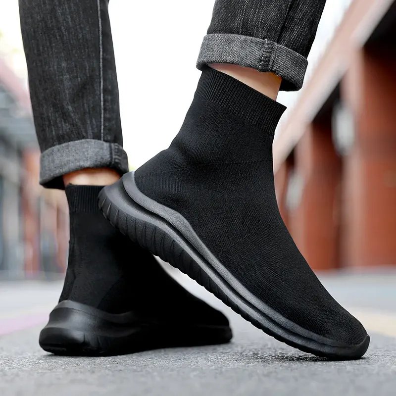 High-top Sock Sneakers Men Trendy Hip-hop Sports Shoes Women Mesh Breathable Jogging Shoes Oversize Walking Shoes Male Footwear