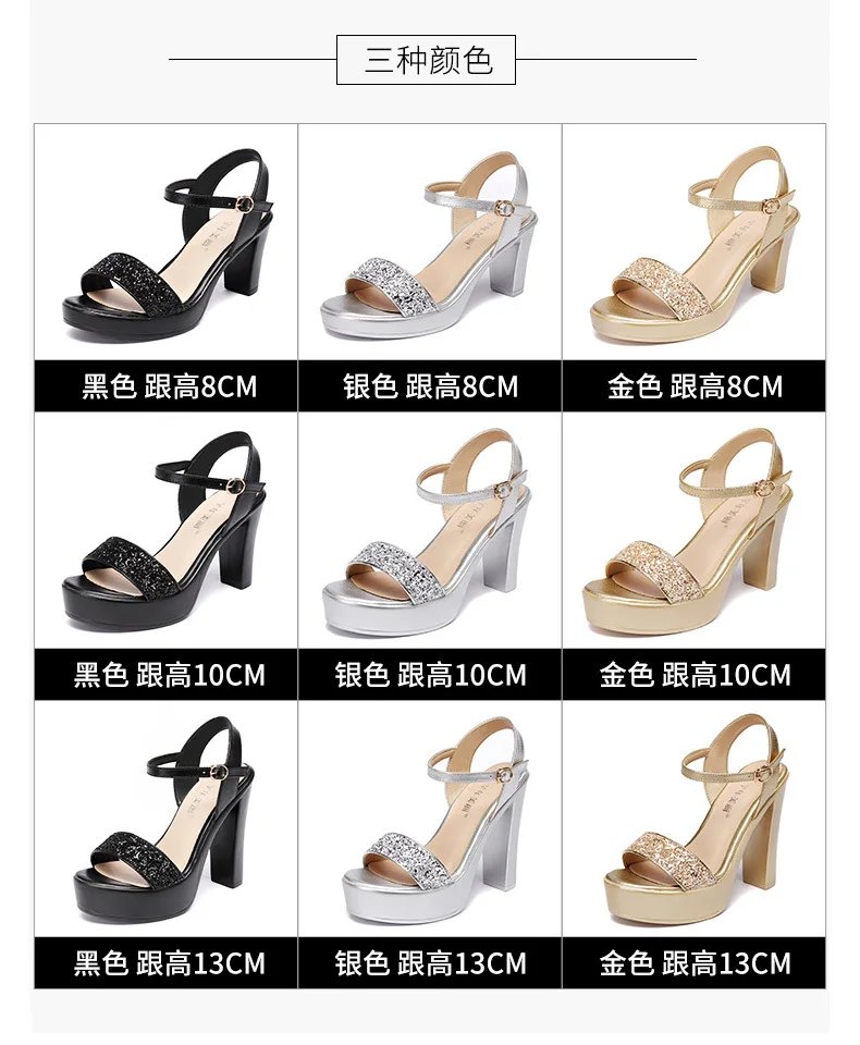 High quality sandals for women 8cm 10cm high heel 2025 summer size 32 33 42 43 platform open toe elegant shoe black gold silver