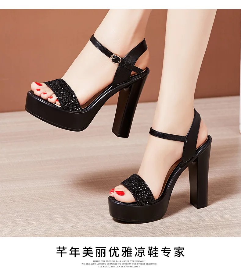 High quality sandals for women 8cm 10cm high heel 2025 summer size 32 33 42 43 platform open toe elegant shoe black gold silver