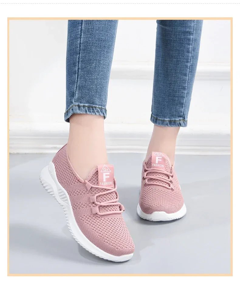 2023 Women's Casual Sneakers Summer Comfortable Breathable Platform Shoes Fashion Women Versatile Lace-up Shoe кроссовки женские