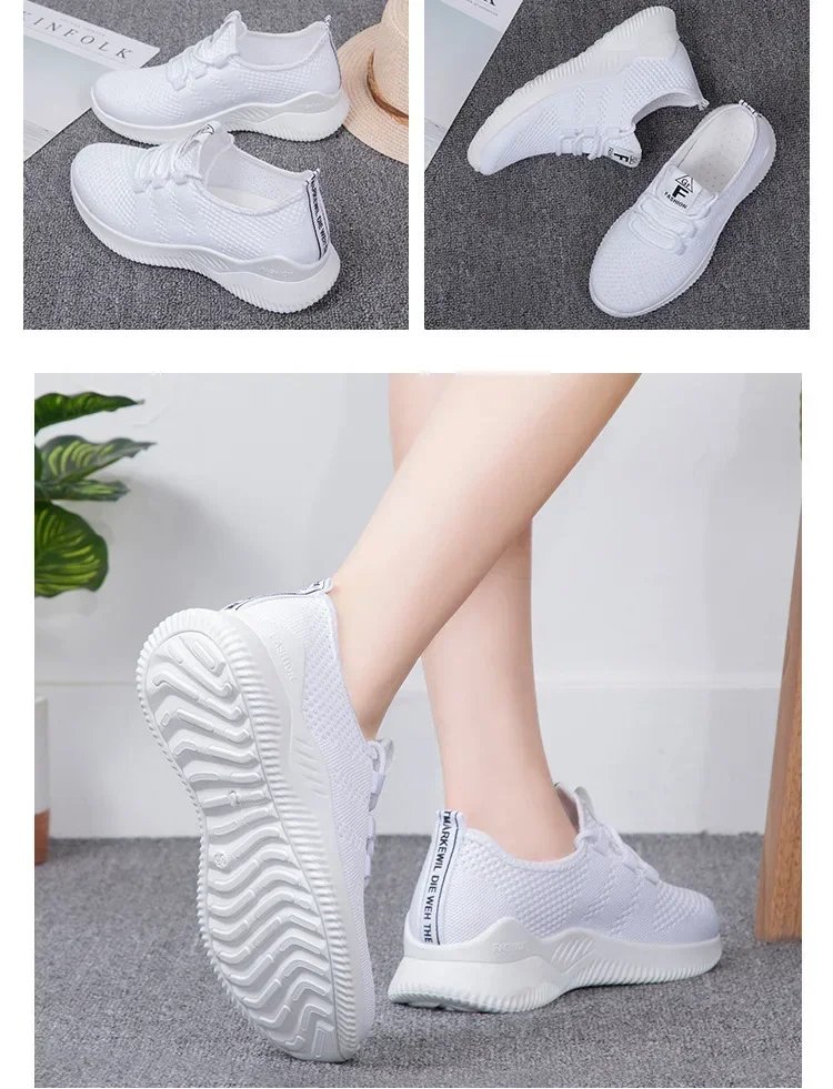 2023 Women's Casual Sneakers Summer Comfortable Breathable Platform Shoes Fashion Women Versatile Lace-up Shoe кроссовки женские