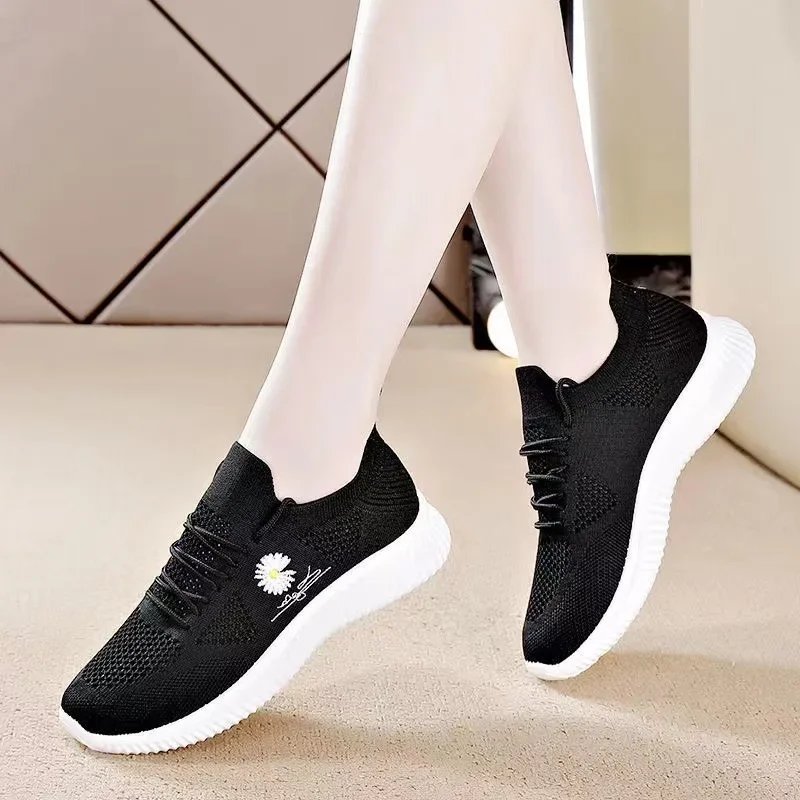 Woman Sneakers Spring White Breathable Sports Shoes Mesh Versatile Summer Flats Holl