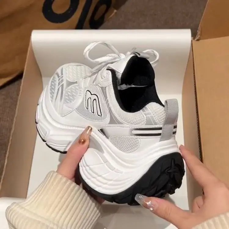 Versatile Daddy Shoes Women's 2025 New Thick-soled Heightening Super Soft Breathable Lightweight Casual Sports Shoes Women Shoes