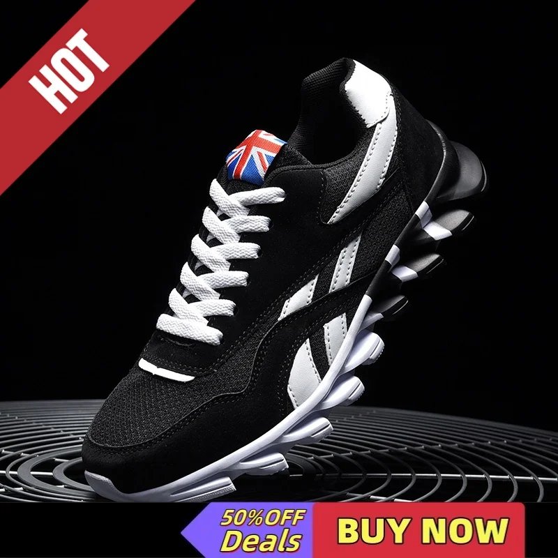 Brand Trend Size 46 47 48 Men's Wear-resistant Cushioning Thick-soled Fitness Sneakers Outdoor Breathable Running Shoes for Men