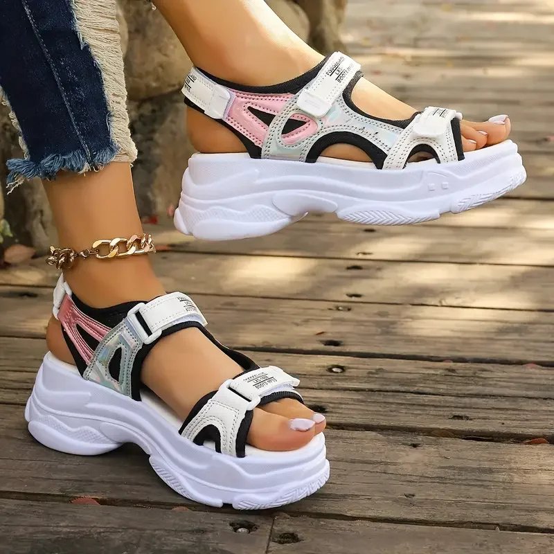 New Summer Fashion Comfortable Wear-resistant Thick-soled Height-enhancing Sandals Non-slip Beach Casual Sports Shoes for Women
