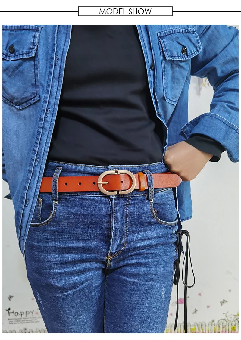 VATLTY Official Authentic Woman Leather Belt Golden Alloy Buckle Natural Cowhide Ladies Jeans Belt Trousers Belt Female ZK105