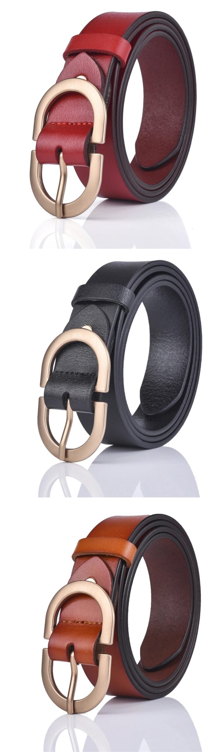 VATLTY Official Authentic Woman Leather Belt Golden Alloy Buckle Natural Cowhide Ladies Jeans Belt Trousers Belt Female ZK105
