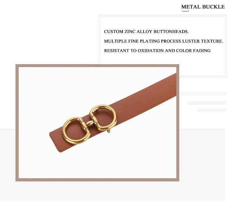 Europe and the United States fashion belt ladies smooth buckle leather belt women's models decorative suit jeans cowhide belt