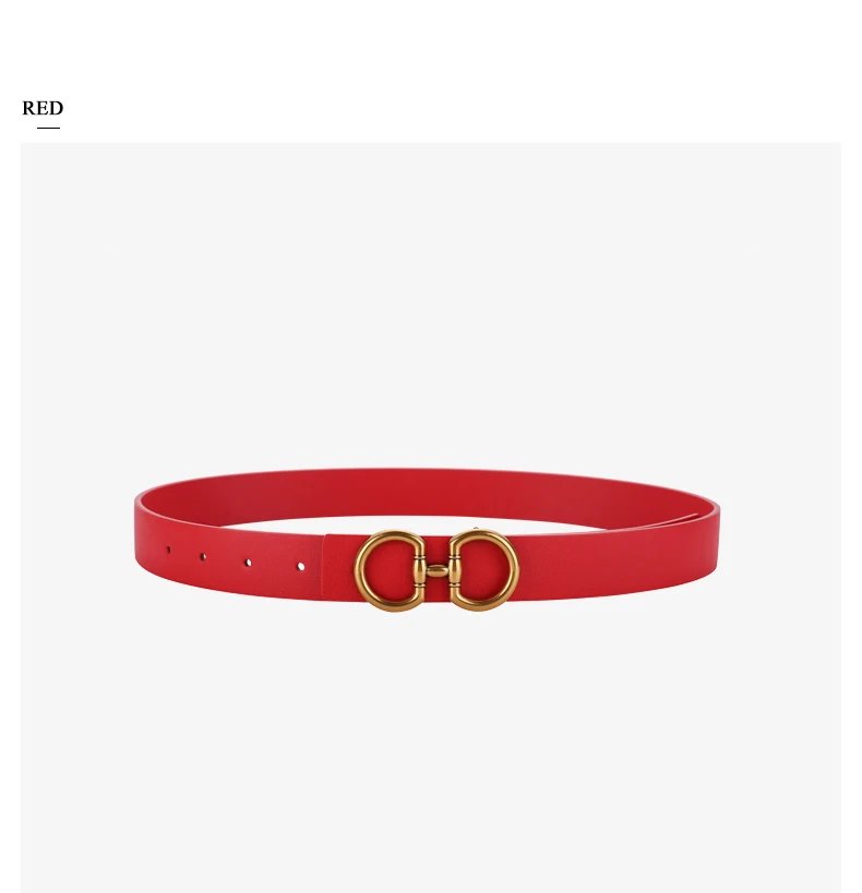 Europe and the United States fashion belt ladies smooth buckle leather belt women's models decorative suit jeans cowhide belt