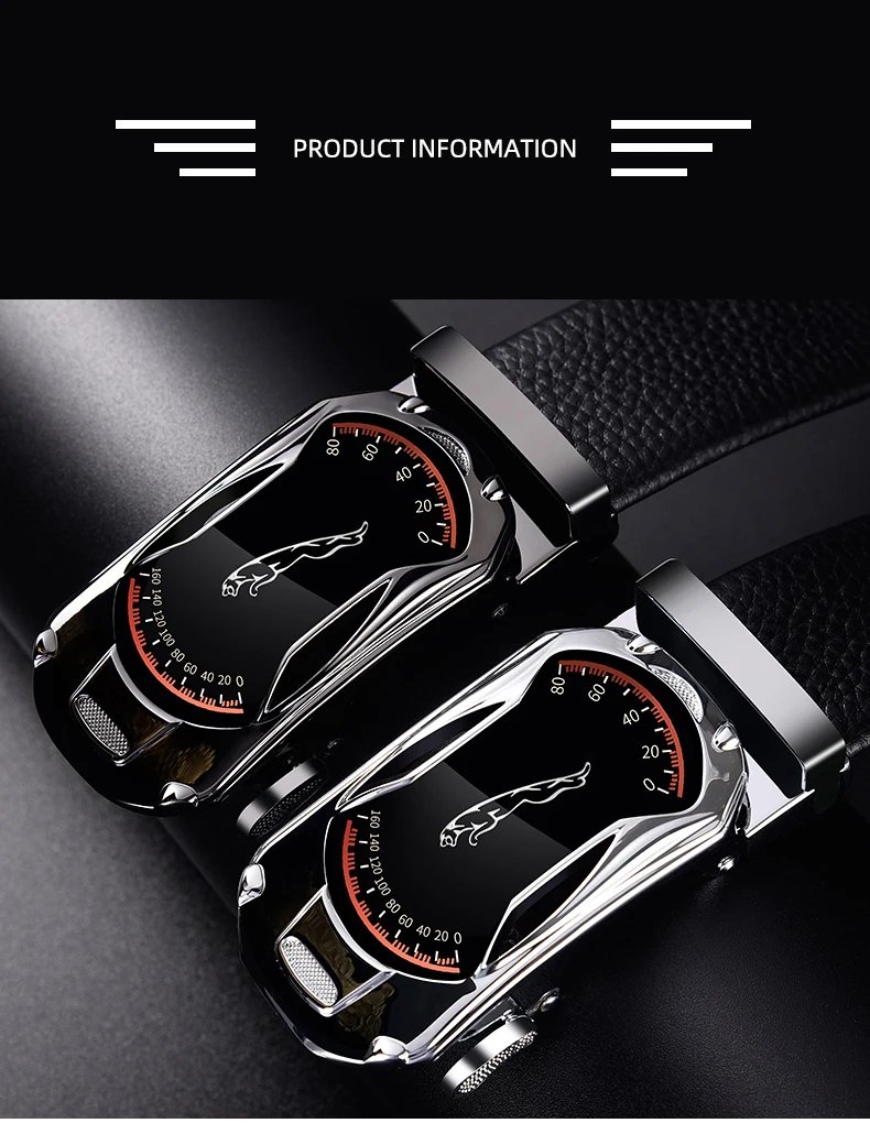 Belts for 3.5cm Width Sports Car Brand Fashion Automatic Buckle Black Genuine Leather Men's Jeans High Quality Waist Male Strap Belts for 3.5cm Width Sports Car Brand Fashion Automatic Buckle Black Genuine Leather Men's Jeans High Quality Waist Male Strap