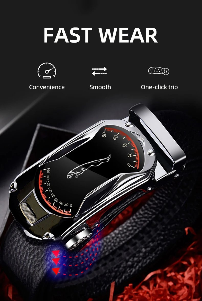 Belts for 3.5cm Width Sports Car Brand Fashion Automatic Buckle Black Genuine Leather Men's Jeans High Quality Waist Male Strap Belts for 3.5cm Width Sports Car Brand Fashion Automatic Buckle Black Genuine Leather Men's Jeans High Quality Waist Male Strap