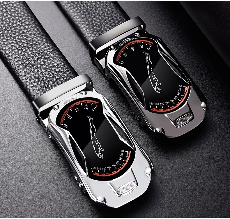 Belts for 3.5cm Width Sports Car Brand Fashion Automatic Buckle Black Genuine Leather Men's Jeans High Quality Waist Male Strap Belts for 3.5cm Width Sports Car Brand Fashion Automatic Buckle Black Genuine Leather Men's Jeans High Quality Waist Male Strap