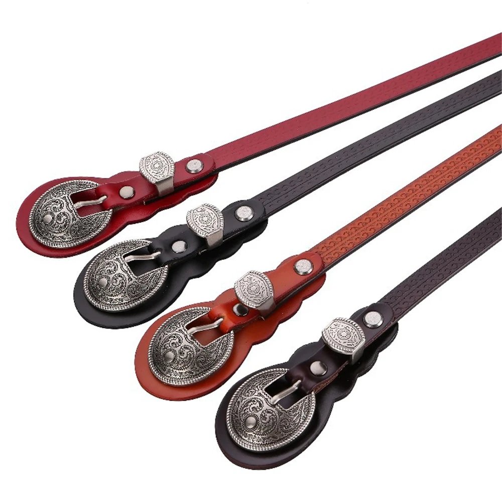 RAINIE SEAN Vintage Belts for Women Cowskin Waist Belt Real Leather Brown Rivet High Quality Brand Women Belt 105cm 110cm 115cm