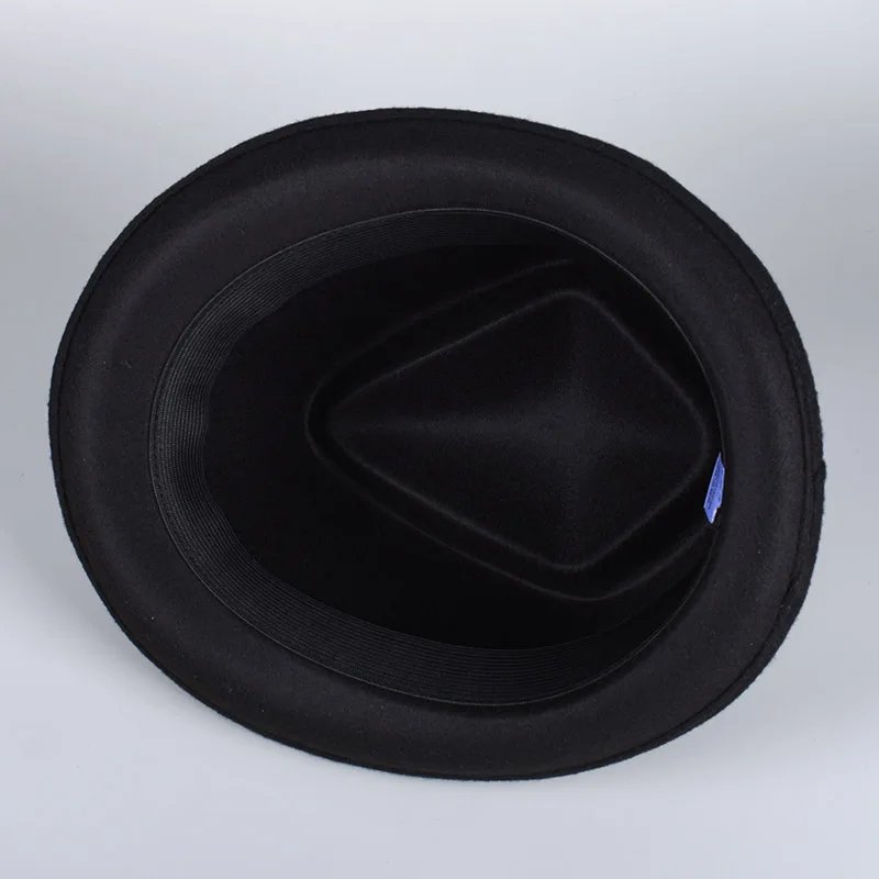 Classic Fedora Men Women 2025 Causal Black Pork Pie Hat Feather Vintage Gentleman Trilby Jazz Cap Church Party Women's Felt Hats