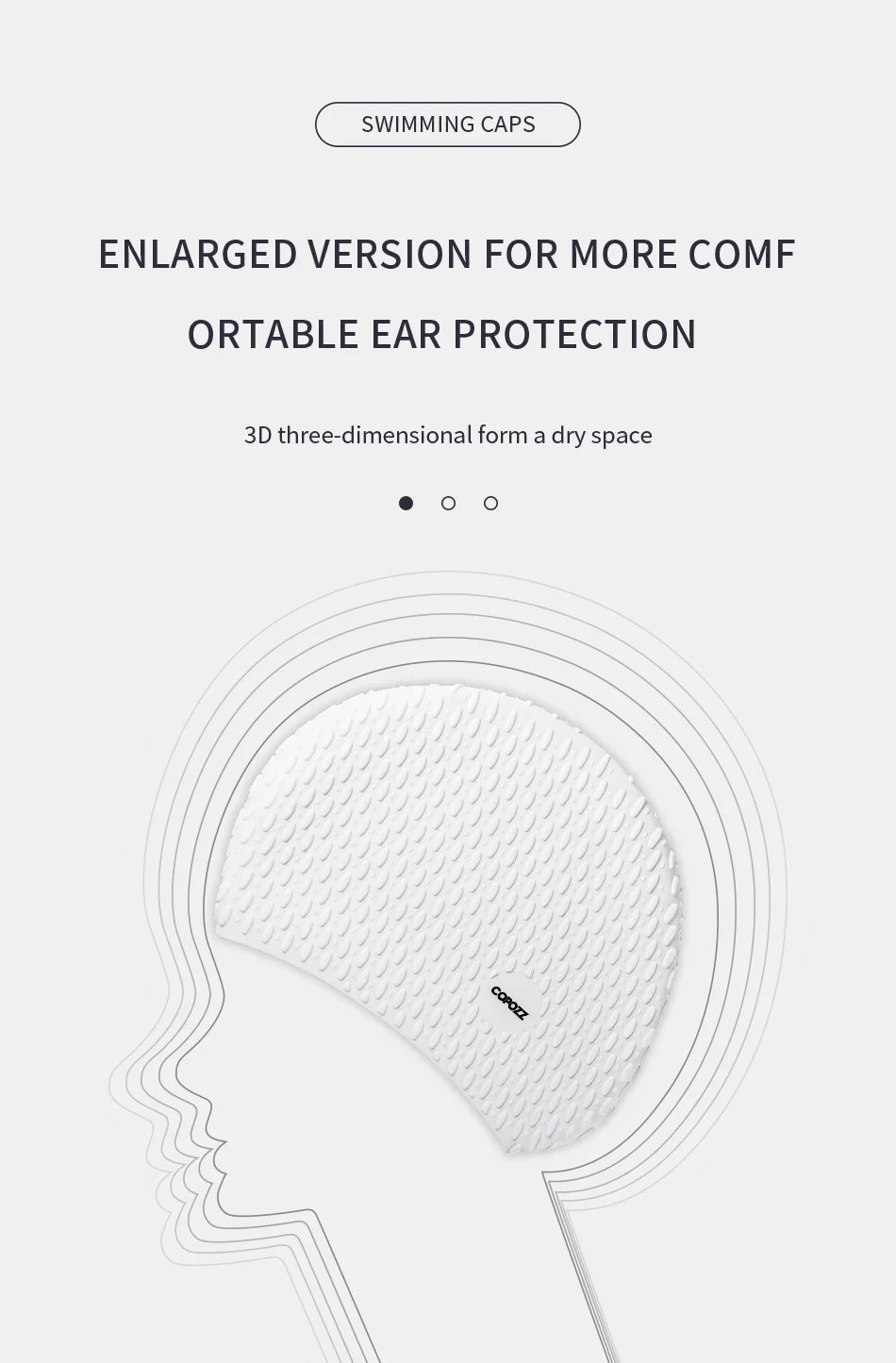 Summer Pure Color Particle Swimming Cap High Elastic Silicone Waterproof Ears Protection Swim Pool Hat for Men Women Adults