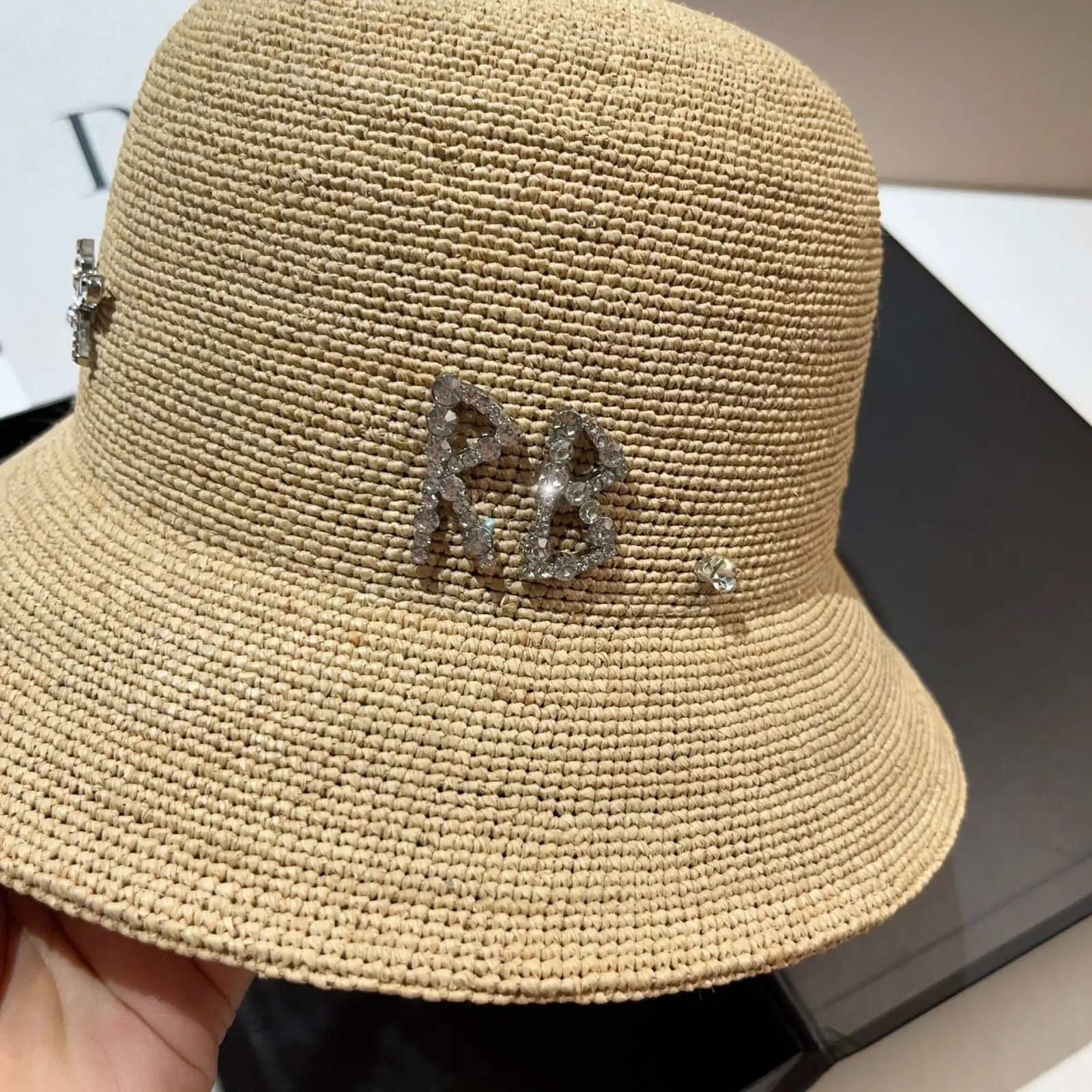 Designer  Raffia Straw Bucket Hat Women Summer Bikini Beach Hat Female Korean Travel Sun Protection Breathable Fisherman Hat