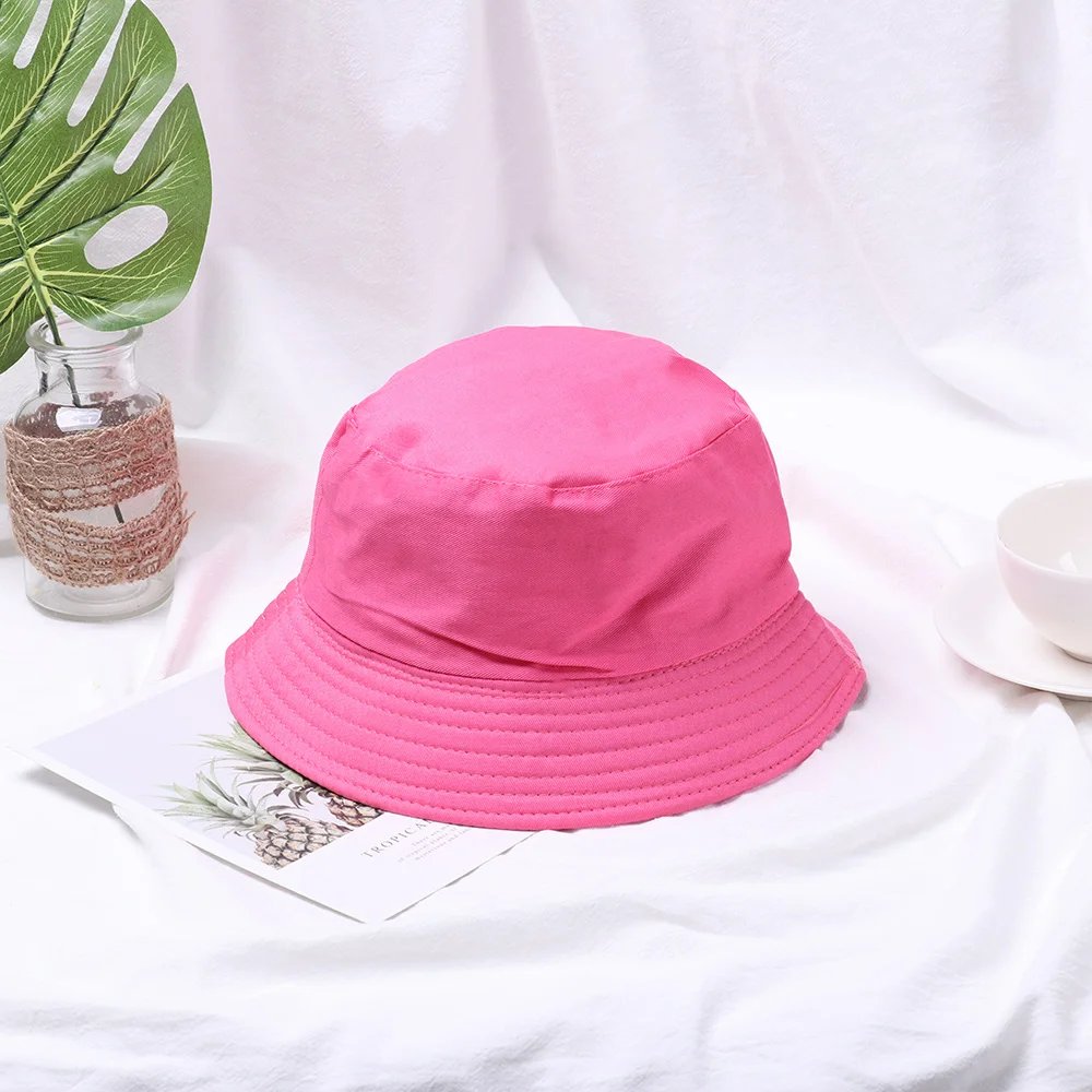 Fisherman Cap Fashion Candy Color Sun Cap Unisex Casual Cotton Bucket Hat Spring Summer Outdoor Sunscreen Beach Cap Panama Hat