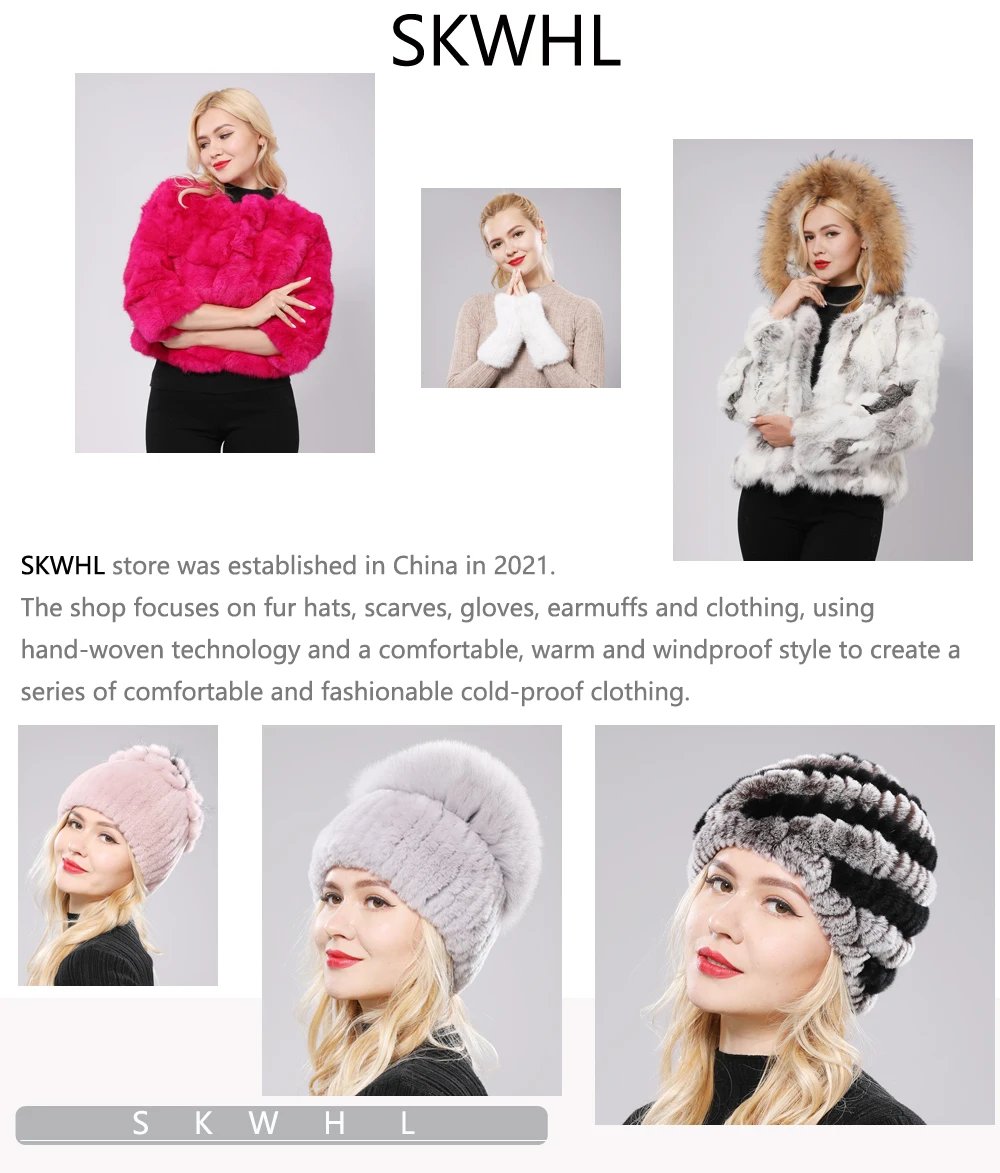 New Luxury Russia Winter Warm Real Fur Beanies Hat Women Real Natural Rex Rabbit Hat Good Elastic Knitted Rex Rabbit Fur Caps