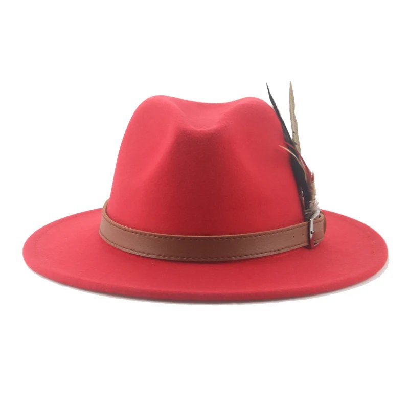 Hat Fedoras Winter Women Hats Men Felt Hat Feather Luxury Fashion Casual Wedding Decorate Men Women Fedora Chapeau Femme Bonnet