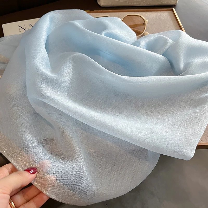 2023 Luxury Silk Shawl Scarf for Women Design Embroidery Flowers Hijab Wraps Bufandas Female Headkerchief Fouloud Echarpe
